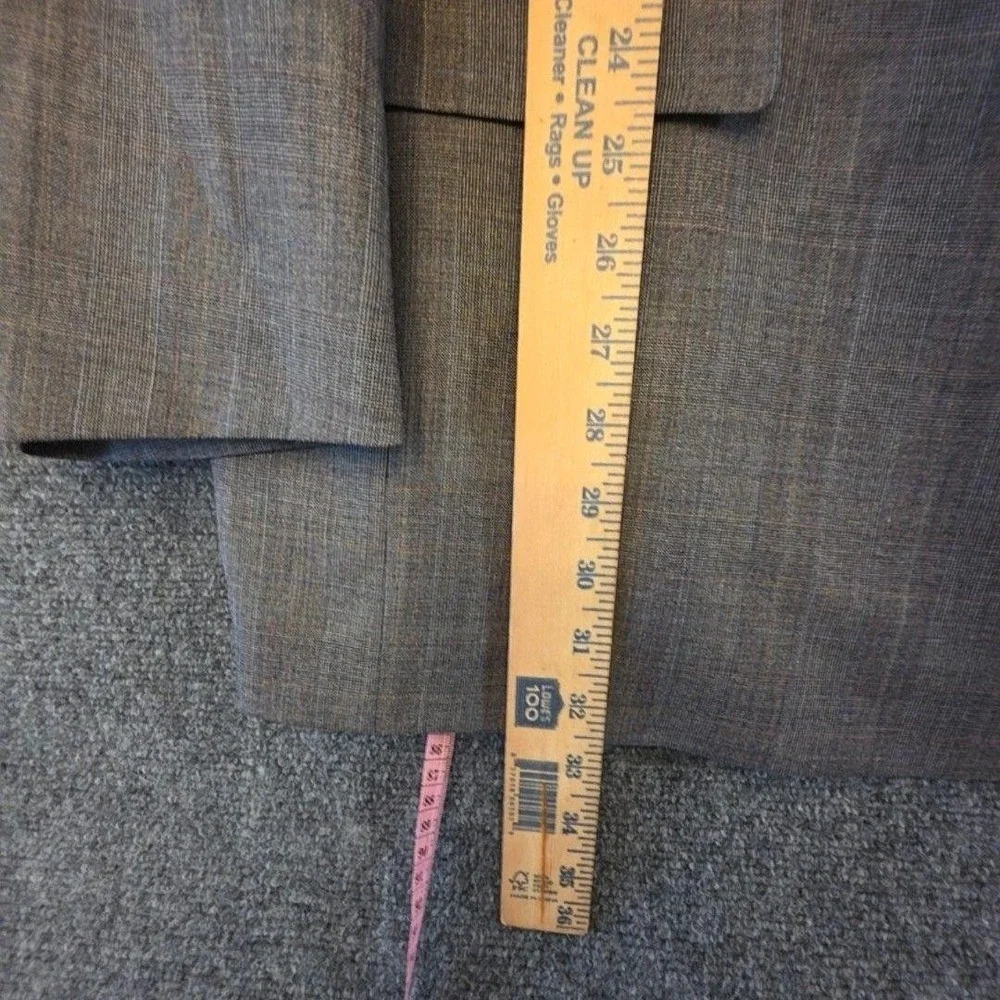 Hart Schaffner Marx Blazer Sport Coat Mens 46 Gray Wool Check Classic Jacket